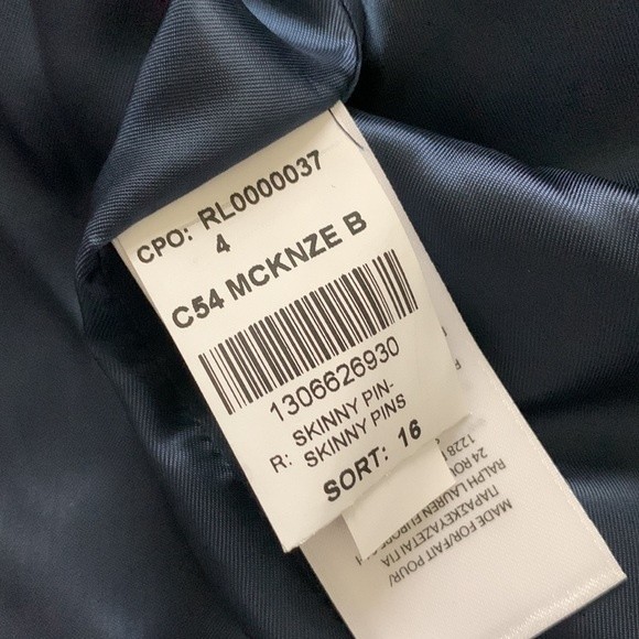 NWT Polo Ralph Lauren Cropped Navy 100% Wool Striped Blazer - Picture 8 of 8